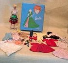 VINTAGE 1962 BARBIE #6 PONYTAIL STRAIGHT LEGS CLOTHES ACCESSORIES & CASE