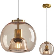 Light Coffee Glass Pendant Lights Kitchen Island Gold Hanging Light Fixture New