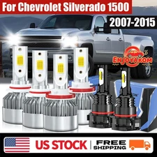LED Headlights High Low Beam Fog Lamps Bulb For Chevy Silverado 1500 2007-2015