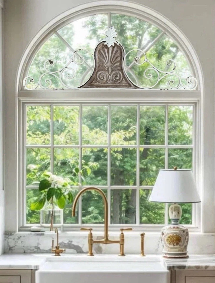 Placa de pared de hierro Fleur de Lis viejo mundo país francés Shabby Chic decoración de colección Foto 2 de 4