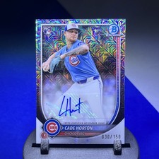 CADE HORTON 2025 BOWMAN CHROME MEGA BOX REFRACTOR AUTO RC #30/150 CUBS QQ