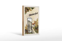 Holzschild Reise 12X18 Cm MüNchen Oktoberfest Brezel Bier Wurst Schild