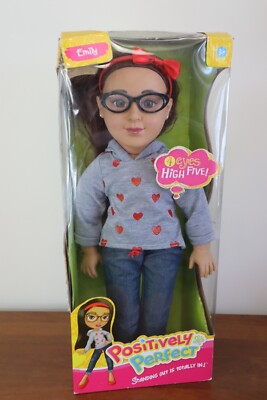 Funrise Positively Perfect EMILY Vinyl Doll 18'' Hispanic Latina Doll w/ Glasses