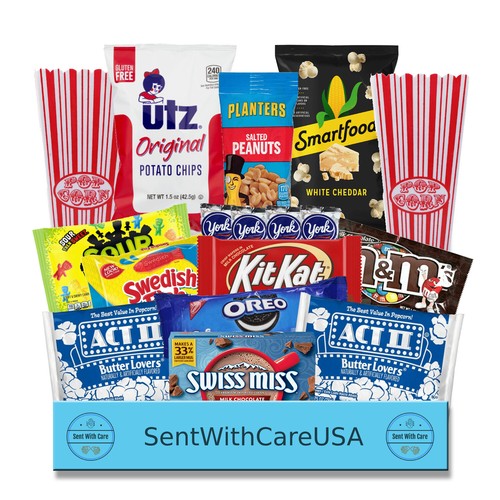 Movie Night Snack Box - Film Snacks Date Night Geschenkbox - Familien Spieleabend Box