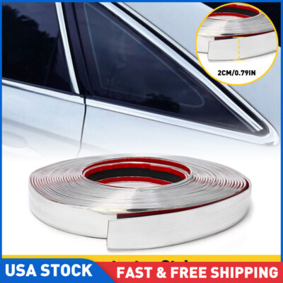 #ad 3 4#x27;#x27; Chrome Trim Molding Strip Car Door Window Bumper Side Trime Protector 16FT $13.77