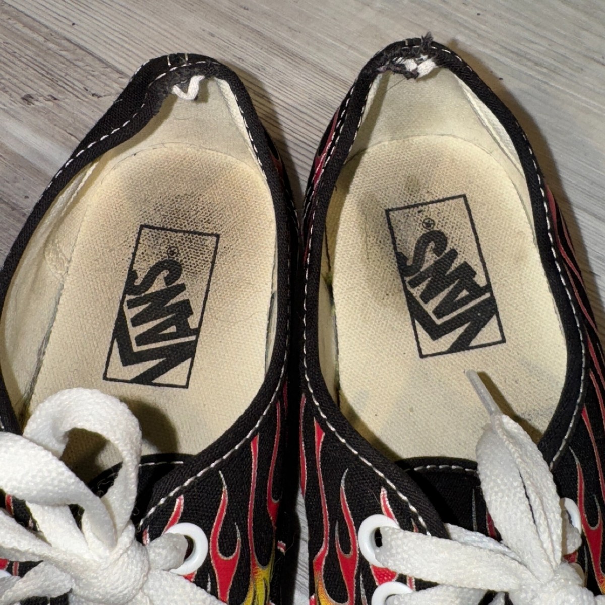 VANS Authentic Era Flame Shoes Old Skool Men's Sz 7 Flames Fire