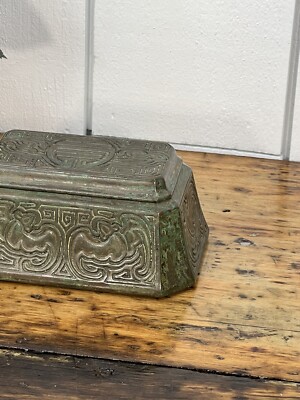 Antique Early 20c Tiffany Studios NY CHINESE Stamp Box #1754 Dark