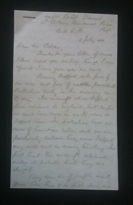 D-DAY BRIEF AN DIE ELTERN ÜBER IHREN VERMISSTEN SOHN IN FRANKREICH NACH D-DAY LANDUNG