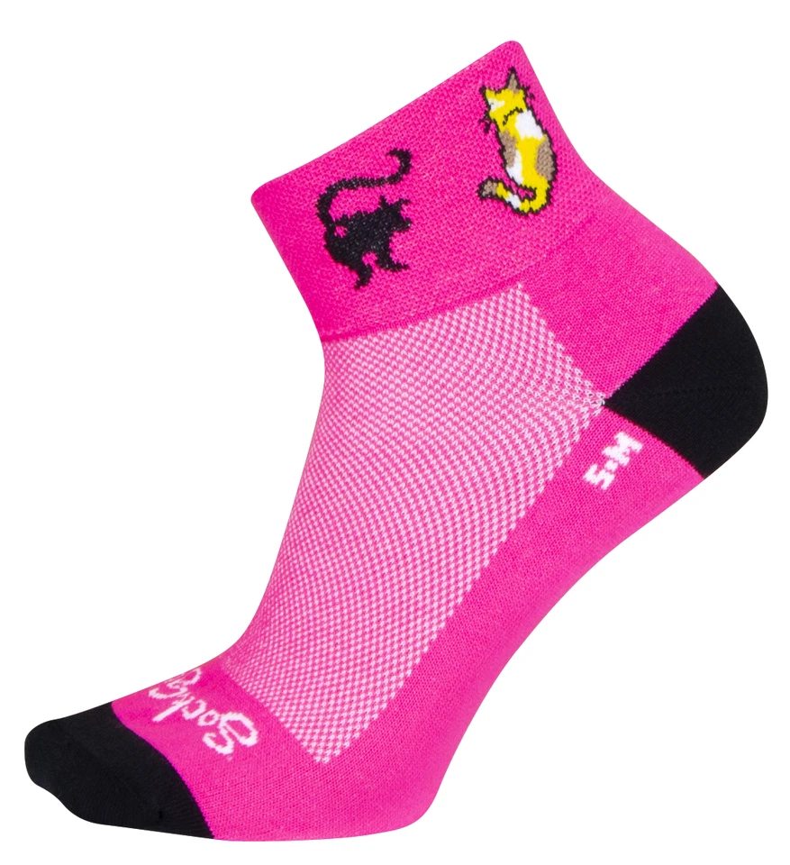 Socks - SockGuy - Cattitude Pink S/M Women's 2" Cycling/Running NEW - Image 3 of 4
