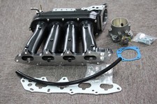 Intake Manifold Black 1.0l Spacer Throttle Body For Honda B Vtec B16 B18 Gsr