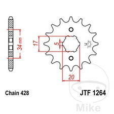 Honda CBR 125 RW 2007 - 2011 JT Front Sprocket 15 Teeth