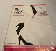 NOS On the Go Ultra Sheer Pantyhose Size 2 Sheer Toe Sandalfoot White