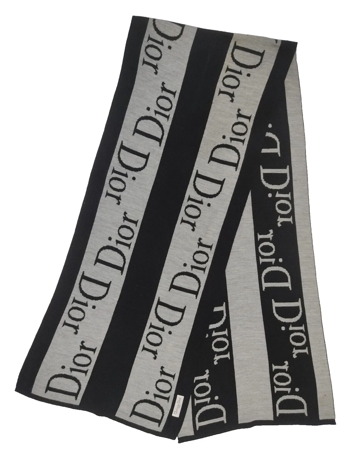 Christian Dior Authentique Foulard Logo, Écharpe Silencieux Hiver Laine, Made in France