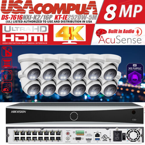 Hikvision 4K Compatible 16CH 5MP POE Security Camera System AcuSense Audio Lot - Picture 20 of 22