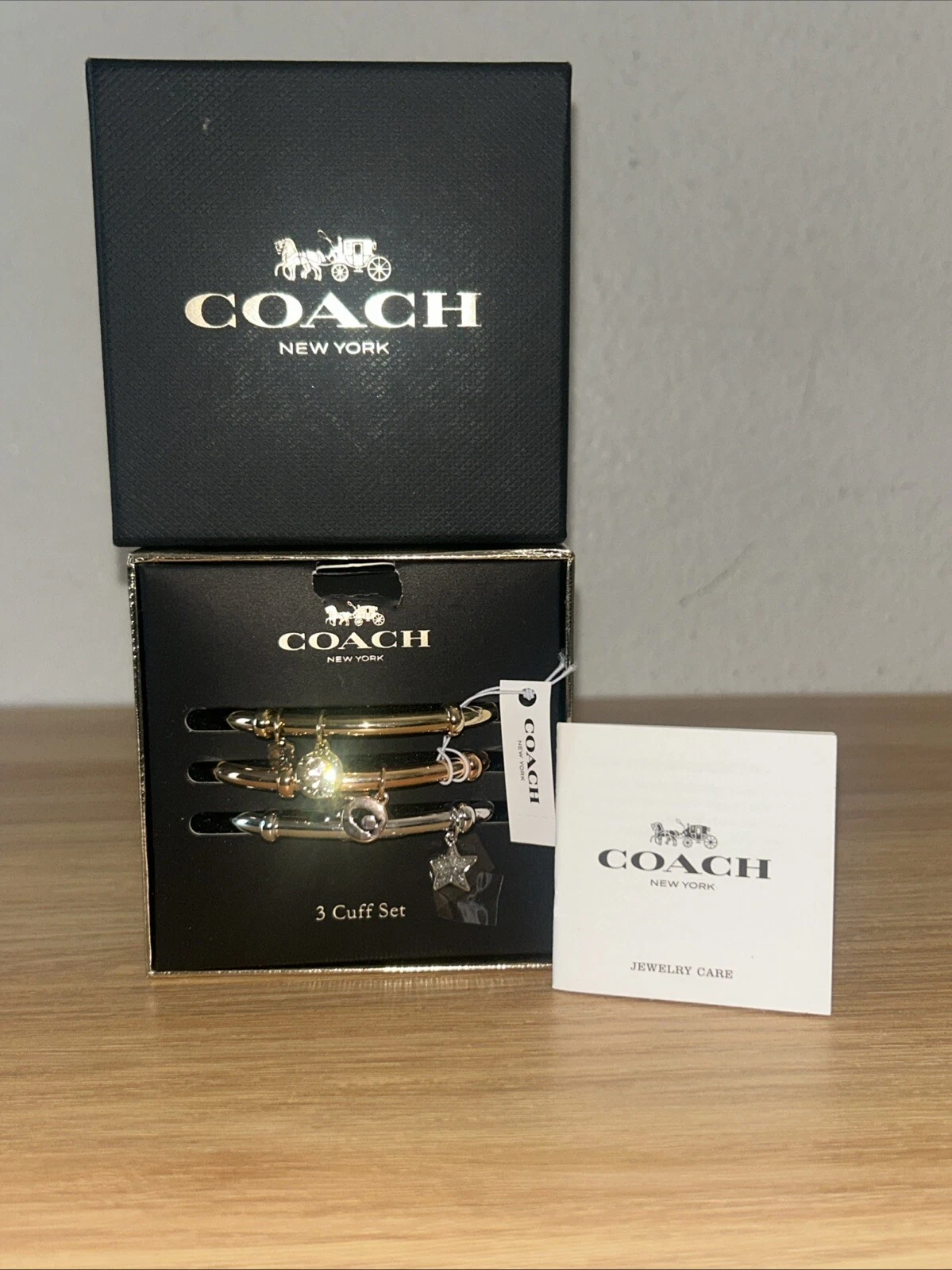 NUOVO Coach SET 3 bracciali bracciali firmati oro argento oro rosa F37605