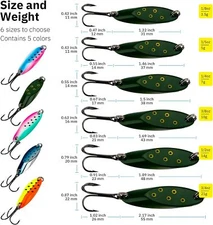 THKFISH 5Pcs Metal Fishing Lures Spoon Jigging Lure Trout Bass Saltwater Bait BD