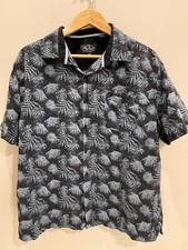 Nat Nast Hawaiian Shirt Mens Black Palm Tree Tropical Breezy Short Sleeve SZ XL