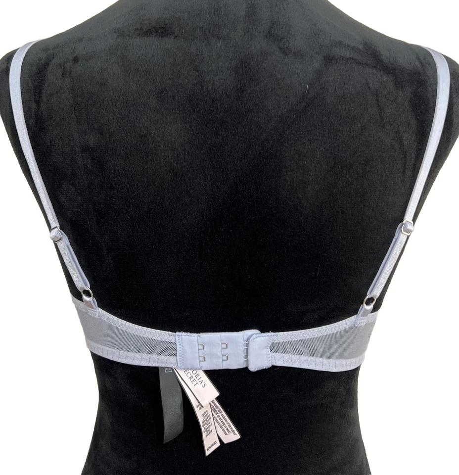 Victoria’s Secret 32B Luxe Demi Sujetador Lila Transparente Floral Encaje Lencería Sin Forro Usado en Excelente Condición Foto 3 de 4