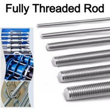 A2 Stainless Steel Studding Fully Threaded Rod Bar All Thread M6 M8 M10 Metric