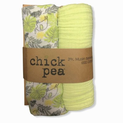 Chick Pea Baby 2pk Muslin Blankets Green 191655149098 | eBay