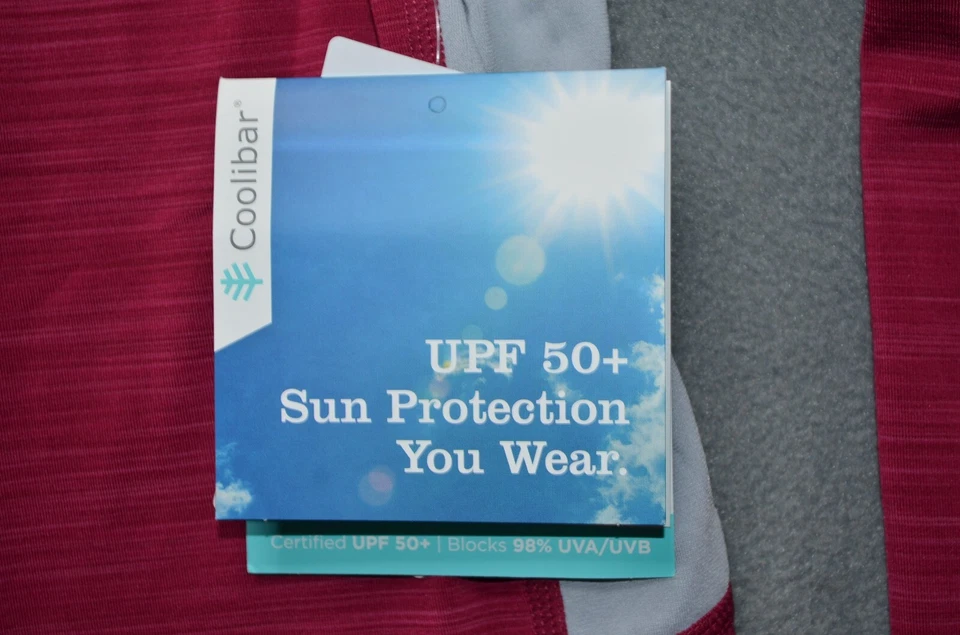 Rashgaurd manga larga Coolibar Ultimate para hombre UPF 50+ nuevo XL borgoña elástico Foto 3 de 4