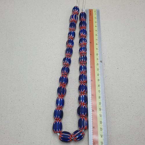 Venetian Style Vintage Chevron Beaded Necklace - Picture 20 of 22