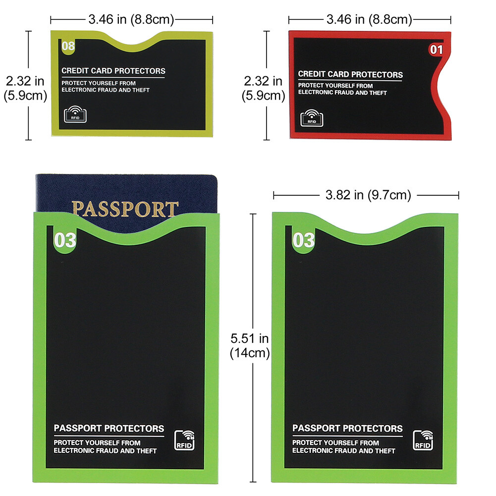protective sleeve for credit card Amazon.com: Aigee 28 RFID Blocking Sleeves (24 Credit Card Protector Holders in 12 colors & 4 Passport Protectors), Identity Theft Protection Secure Sleeve for Credit Cards, Debit Card, 2pcs Clear Plastic Sleeve :