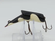 Kautzky Lazy Ike Top Ike Wooden Fishing Lure Black and White Fort Dodge , Iowa !