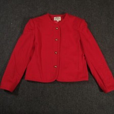 Vintage Orvis Coat Womens 10 Red Shoulder Pad Large Buttons Made In USA Heavy *