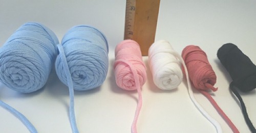 Cotton Ribbon Yarn Lot Of 6 Blue Pink Rose White Black Crochet Knitting Crafts - Picture 9 of 10