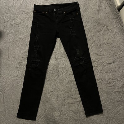 American Eagle Jeans Mens Athletic Skinny 29x30 Black Denim