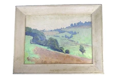 Hans Hausfeldt 1902-1977 oil painting "rainy day" impressionist student Julius Wohler