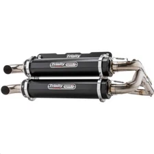 TRINITY RACING Stage 5 Dual Exhaust System Black Muffler TR-4166D-BL