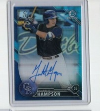 GARRETT HAMPSON 2016 Bowman Chrome Draft Blue Refractor AUTO 97/150