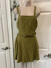 Sadie & Sage Womens Dress Sz Medium Belted Mini Back Cutout Party Gauzy Summer