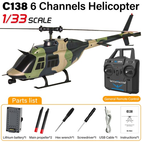 RC ERA C138 Bell-206 RC Hubschrauber 1/33 3D 6CH Gyro Optischer Fluss Aircraft - Bild 5 von 25