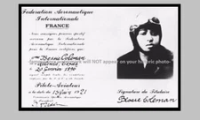 1921 Bessie Coleman First African American Pilot License PHOTO Black Flyer