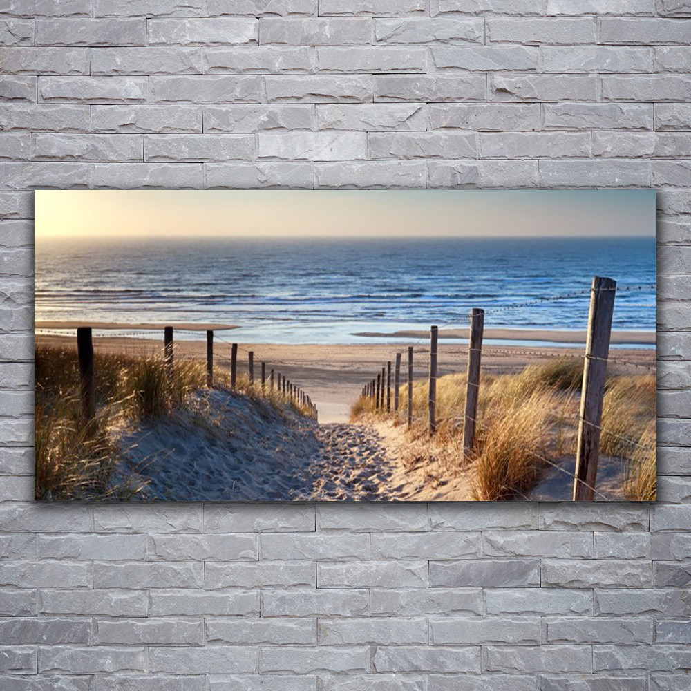 Tableau paysage de plage 120x60 cm idéal pour un salon lumineux et apaisant