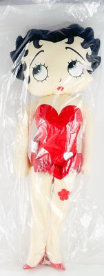 NOS VINTAGE BULLYLAND 1991 BETTY BOOP 18'' PLUSH DOLL w/ FLOWER GARTER Valentines