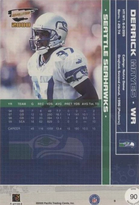 2000 Pacific Revolution Derrick Mayes #90