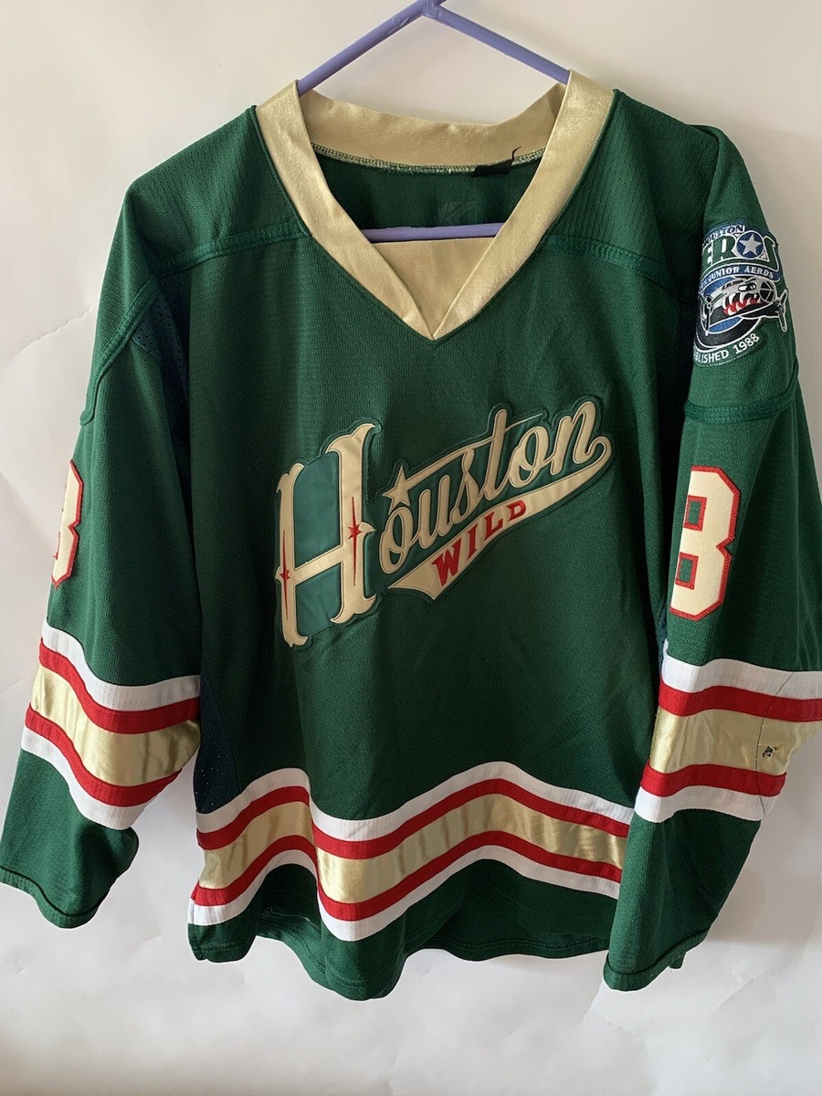 Vintage RARE Houston Wild Houston Aeros #8 CANN Hockey Jersey NHL