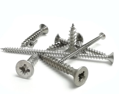 A2 Edelstahl - 6 mm x 100 mm (6 x 100 mm Schraube) Pozi Senkkopf Spanplattenschrauben - Bild 1 von 2