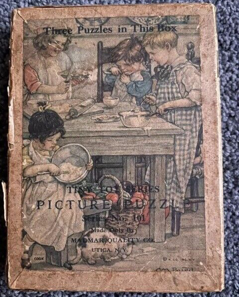 3 Vtg Complete Madmar Quality Co Puzzles Tiny Tots Picture Puzzle Series #101 NY