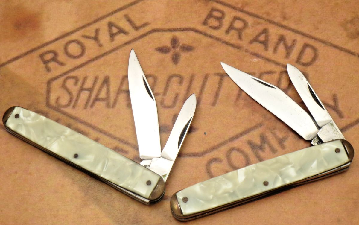 Antique Vintage ROYAL BRAND Small Jack Knives - Made by Utica