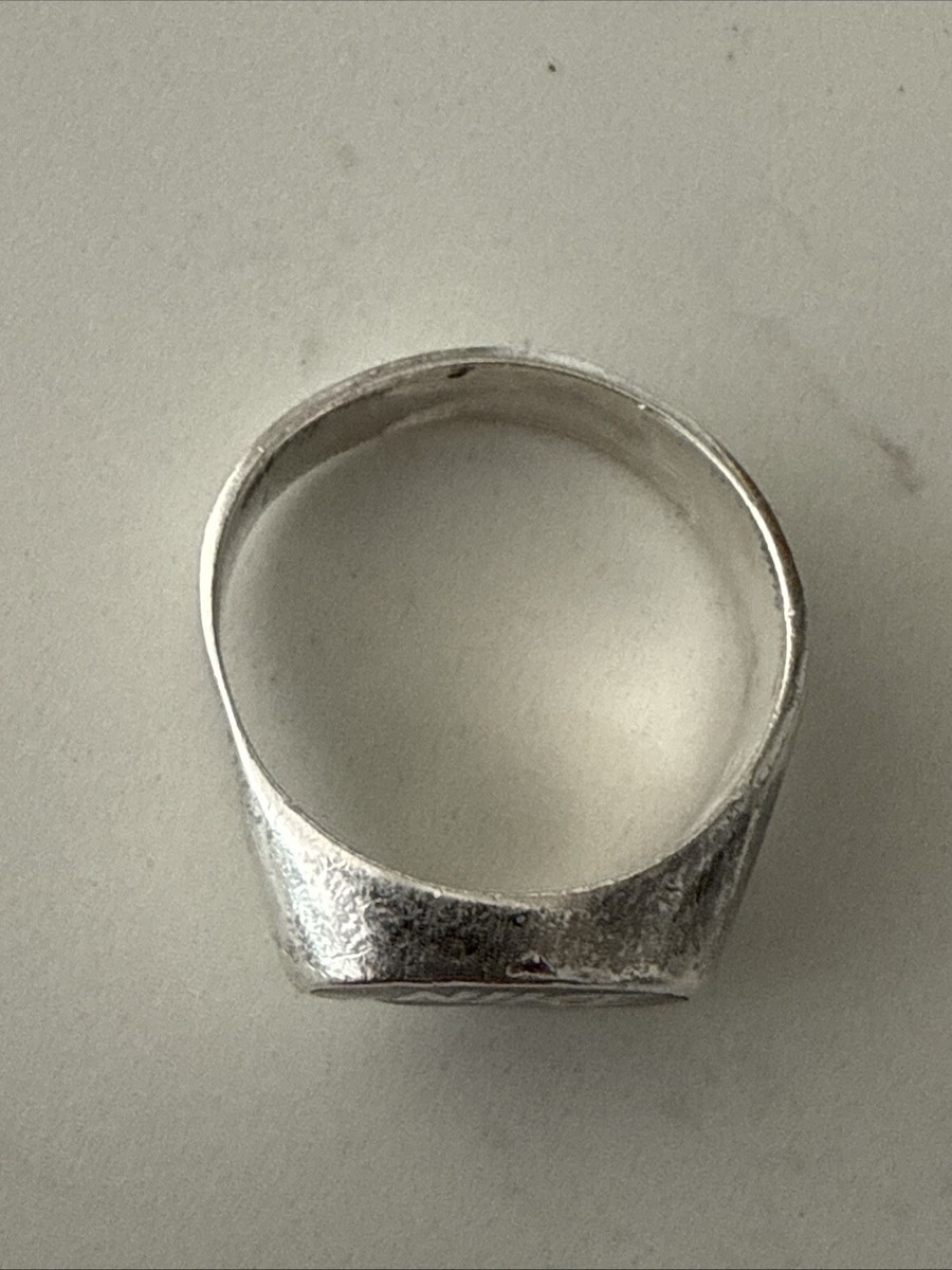 RARE VINTAGE 80'S STERLING SILVER NIKE SWOOSH ONYX MENS RING