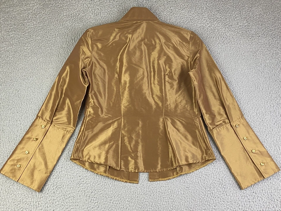 NaraCamicie 意大利设计师金色经典硬缎衬衫尺寸 1 (M) 完好 — 第 2/4 张图片