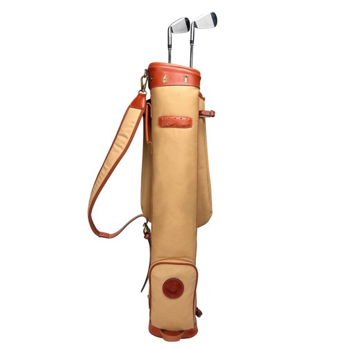 TOURBON Canvas Leather Golf Clubs Bag Golf Sporting Shoulder Bag w/Umbrella Loop - Picture 7 of 15