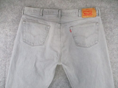 Levis 501 Jeans Mens 42x30* Grey Denim Buttonfly Straight Fit Western Retro - Picture 5 of 17