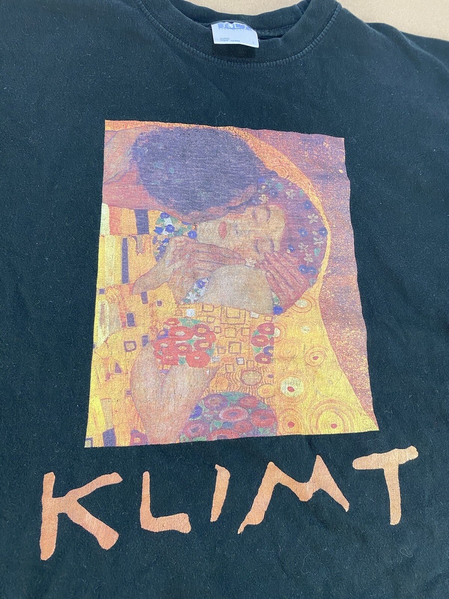 Vintage Gustav Klimt The Kiss Portrait Art T-Shirt Size L Supreme 