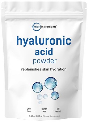 Hyaluronic Acid Serum Powder, 100 Grams, High Molecular Weight, Cosmetics Grade